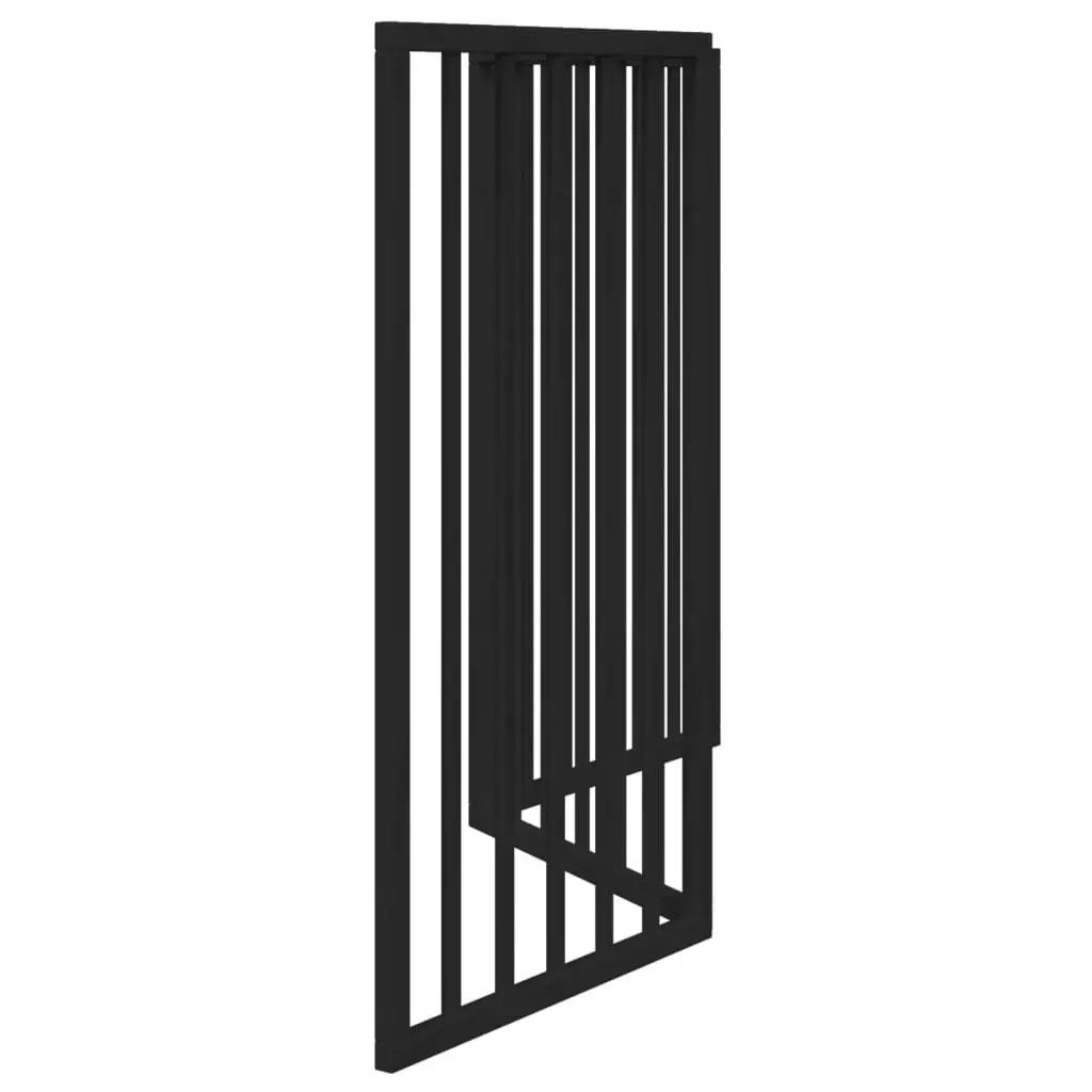 Dog Gate Black 3 Panels Foldable 150 cm Pet Safety Barrier Poplar Wood