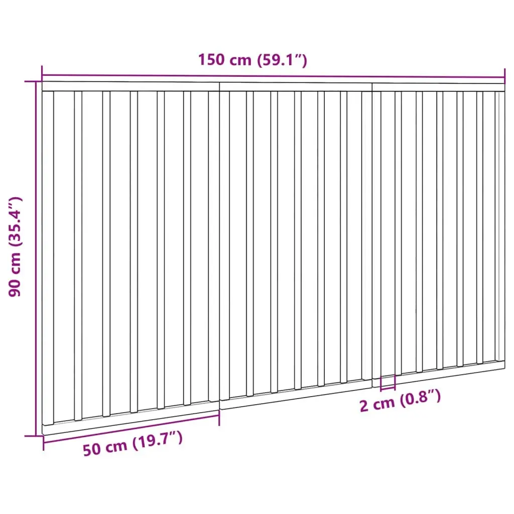 Dog Gate Black 3 Panels Foldable 150 cm Pet Safety Barrier Poplar Wood