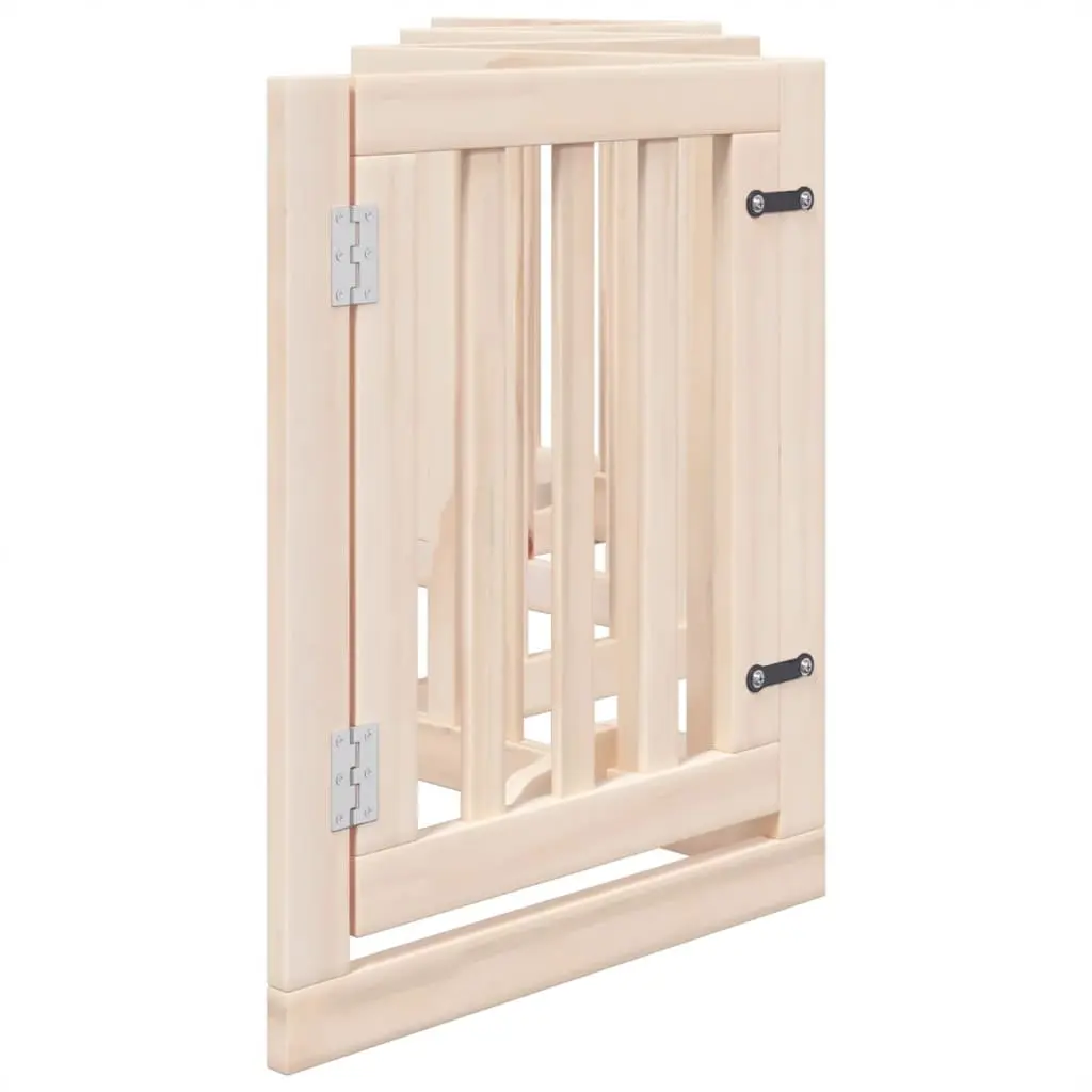 Dog Gate Brown 6 Panels Foldable Pet Safety Barrier with Door and Locks 300cm