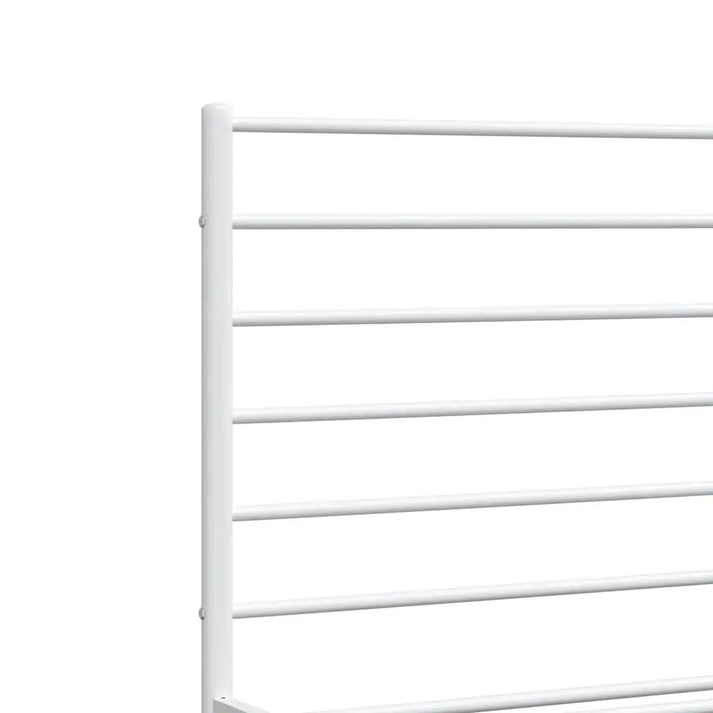 Metal Bed Frame White King Size with Headboard and Footboard