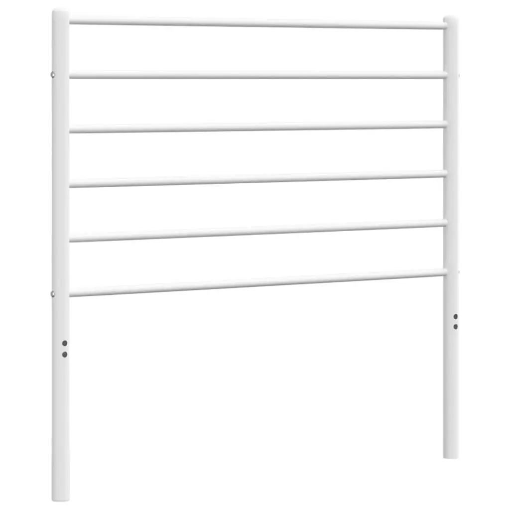 Metal Headboard White 90cm Powder-coated Steel Construction Sturdy Legs