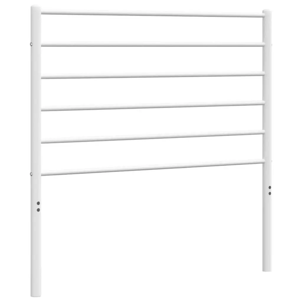 Metal Headboard White 107cm Powder-coated Steel Sturdy Legs