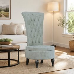 High Back Armchair with Plush Velvet Comfort