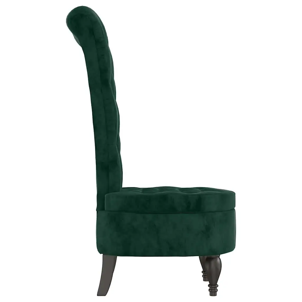 High Back Accent Chair Dark Green Velvet Button Tufted Design Living Room