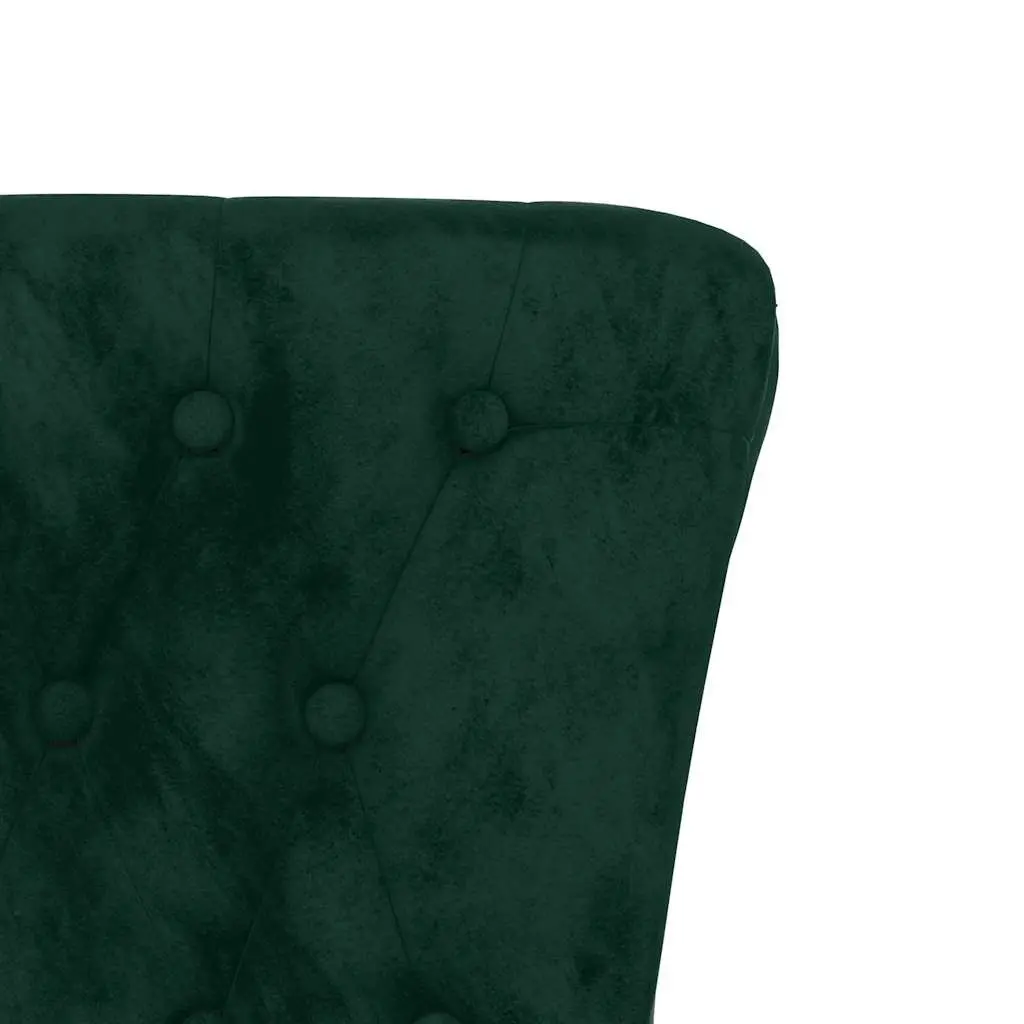 High Back Accent Chair Dark Green Velvet Button Tufted Design Living Room