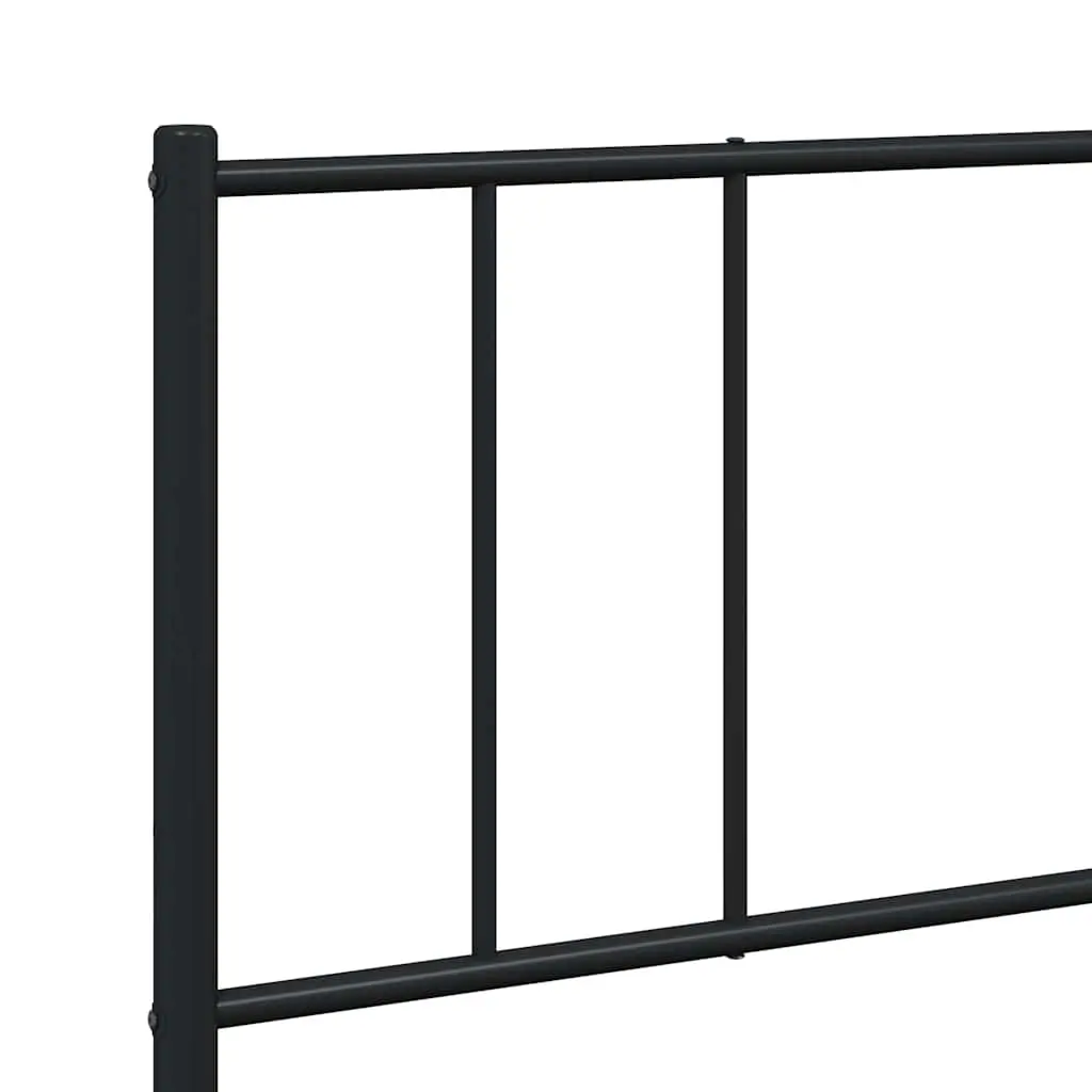 Metal Bed Frame Black King Size 183x203cm Sturdy Construction with Headboard and Underbed Storage