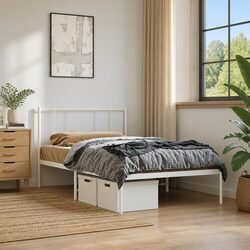 Metal Bed Frame King Single with Headboard