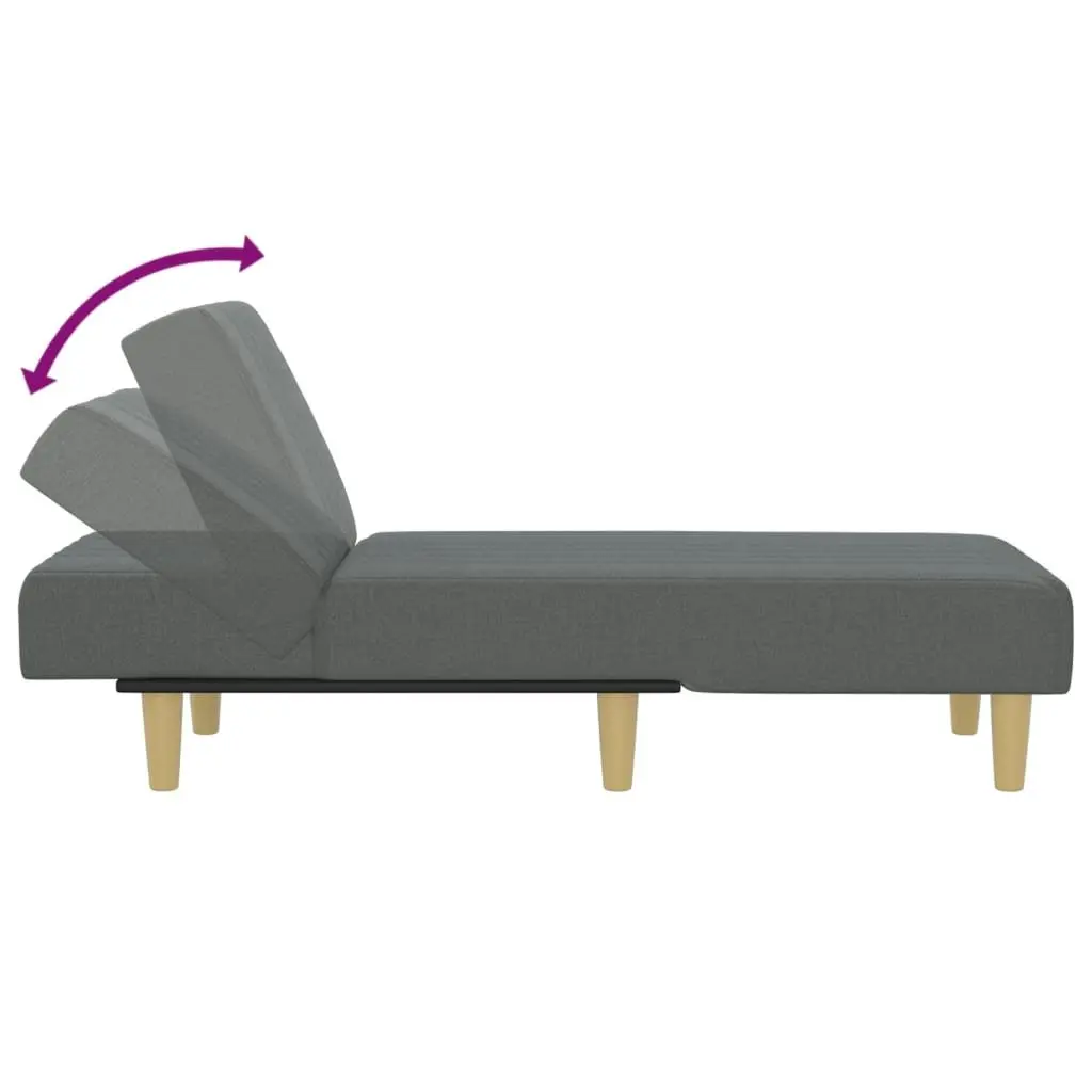 Chaise Longue Grey 3 Position Convertible Relaxation Seat