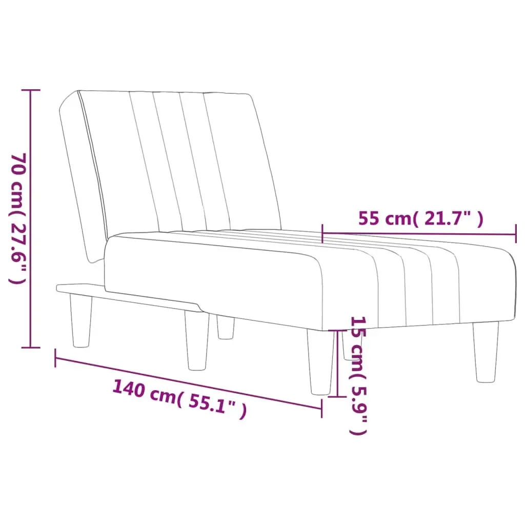Chaise Longue Grey 3 Position Convertible Relaxation Seat