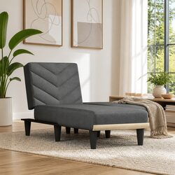 Concise Design of Grey Chaise Longue Lounge Chair