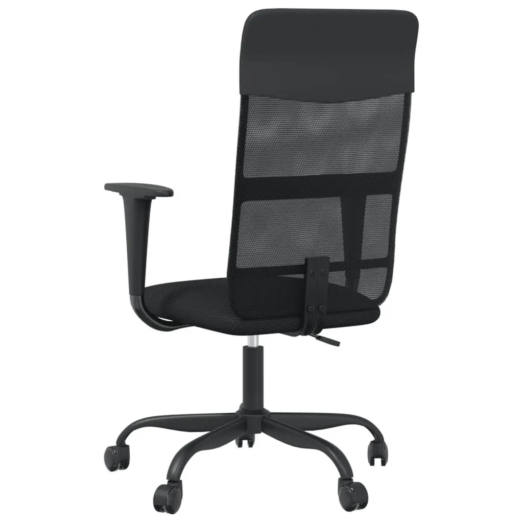 Office Chair Black Height Adjustable Mesh Fabric Faux Leather Swivel Desk Seat