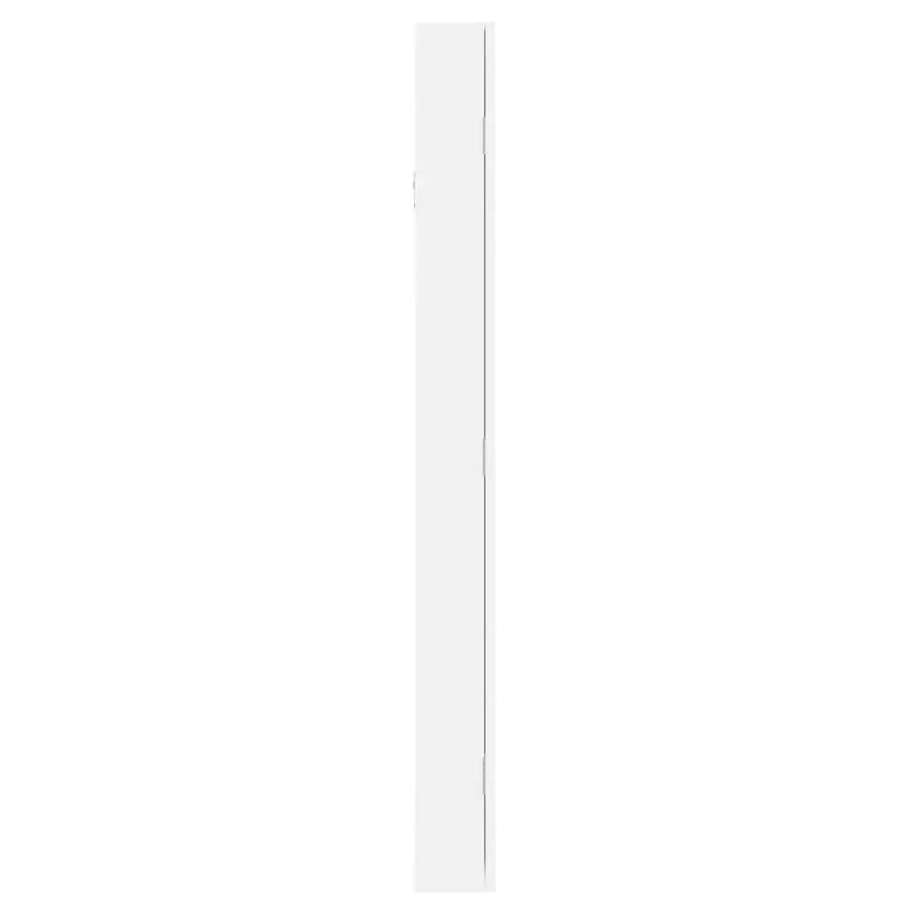 Jewellery Cabinet White Wall Mounted Full-Length Mirror Lockable Door Storage Organiser