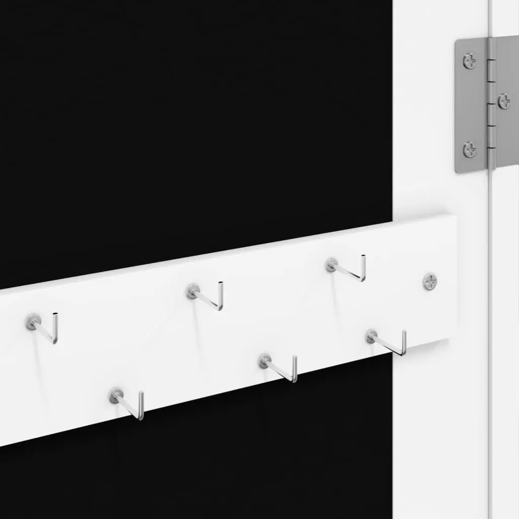 Jewellery Cabinet White Wall Mounted Full-Length Mirror Lockable Door Storage Organiser