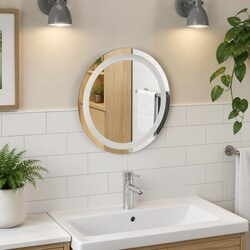 Concise 40cm Round LED Mirror for Bathrooms