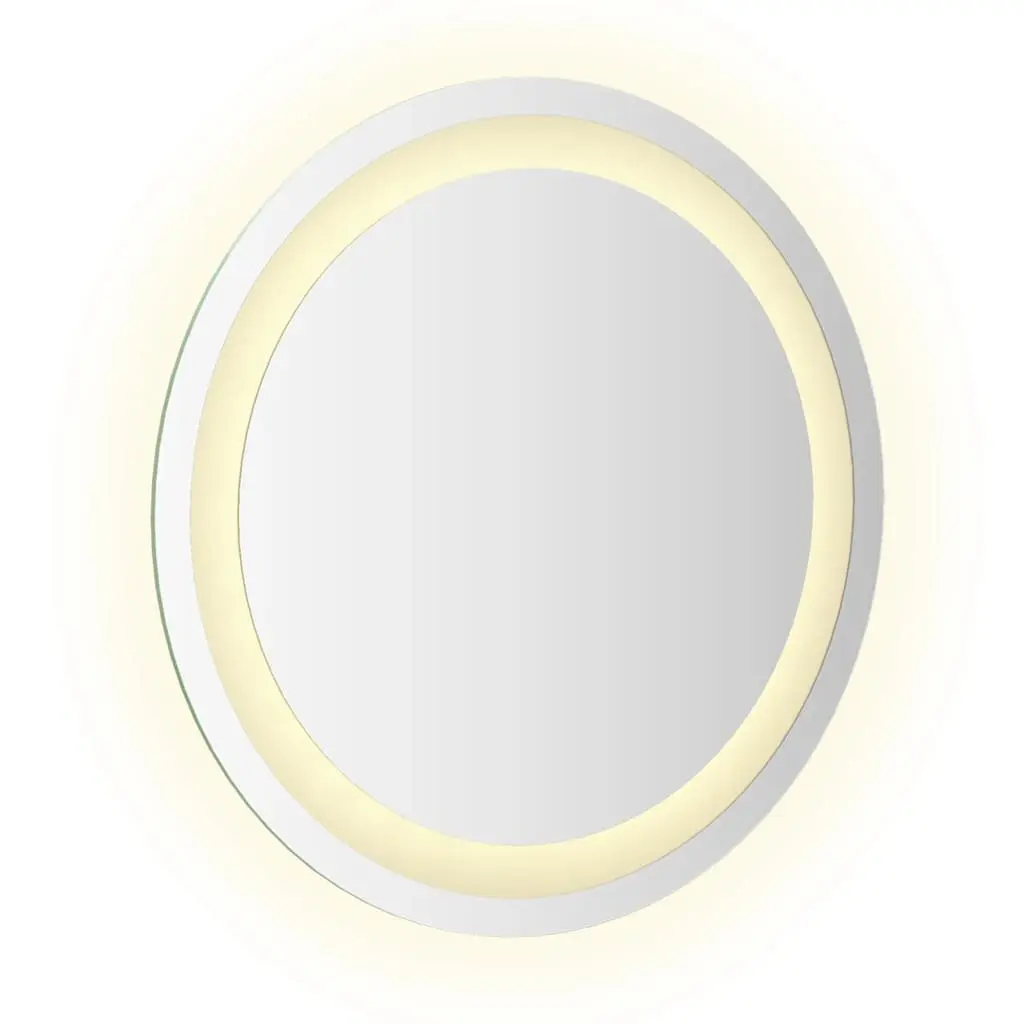 LED Bathroom Mirror Transparent 40cm Round Wall Mount Waterproof Integrated LED Lights
