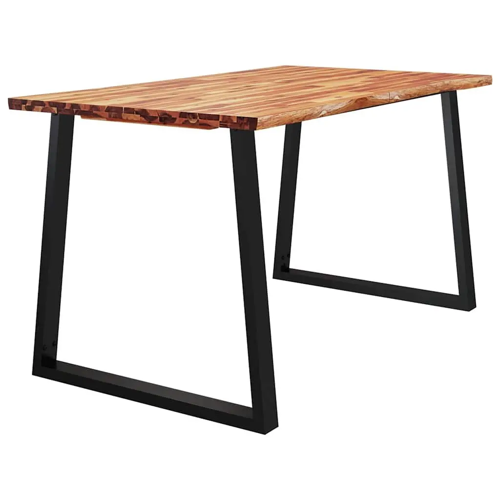 Dining Table Live Edge 140x80x75cm Solid Acacia Wood Kitchen Room Furniture