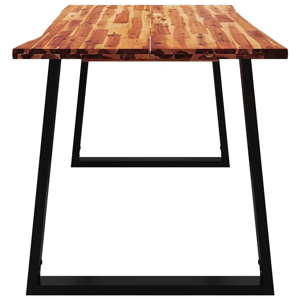 Dining Table Live Edge 140x80x75cm Solid Acacia Wood Kitchen Room Furniture