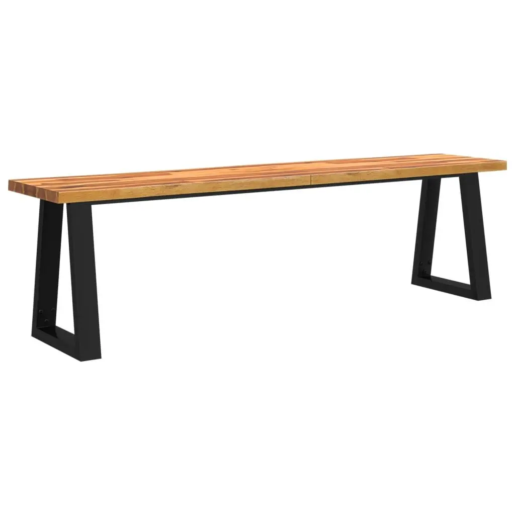 Solid Acacia Wood Bench Brown 160cm Live Edge Seating Furniture