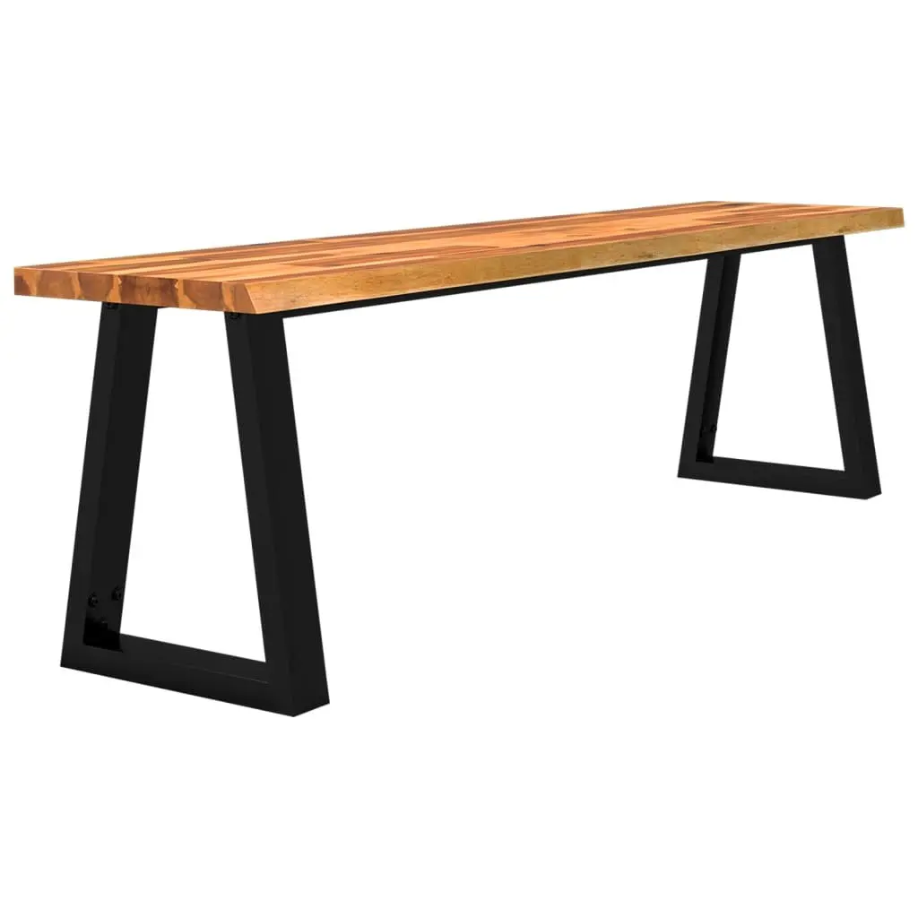 Solid Acacia Wood Bench Brown 160cm Live Edge Seating Furniture