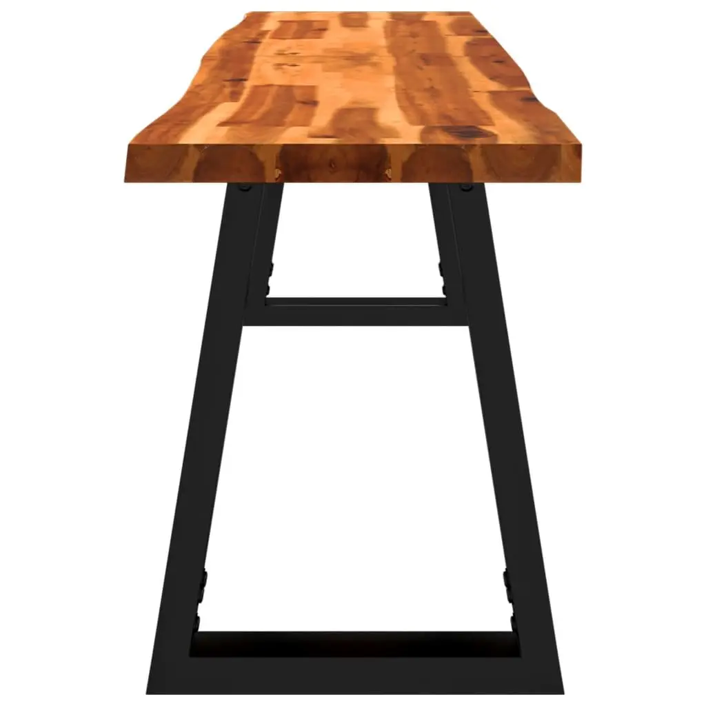 Solid Acacia Wood Bench Brown 160cm Live Edge Seating Furniture