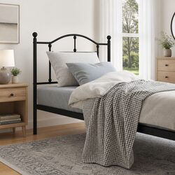 Metal Headboard Black 90 cm Bedroom Bed Frame Head Board Support Backrest