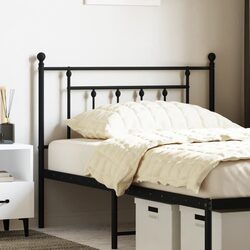 Compact Black Metal Headboard 107cm - Durable Design