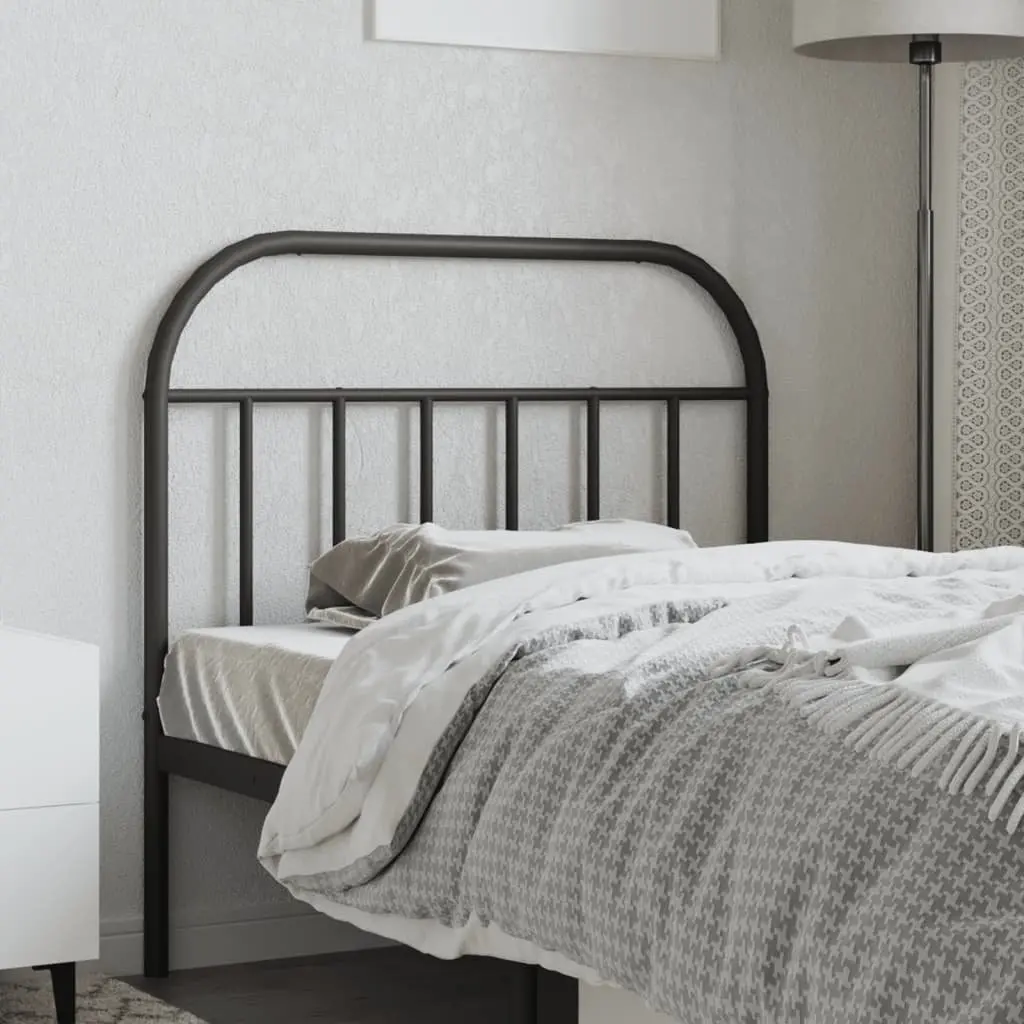 107 cm Black Metal Headboard with Sturdy Support