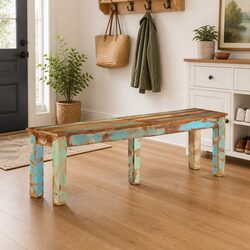 Wooden Bench 160x35x46cm Solid Reclaimed Wood Seating Indoor Furniture Brown