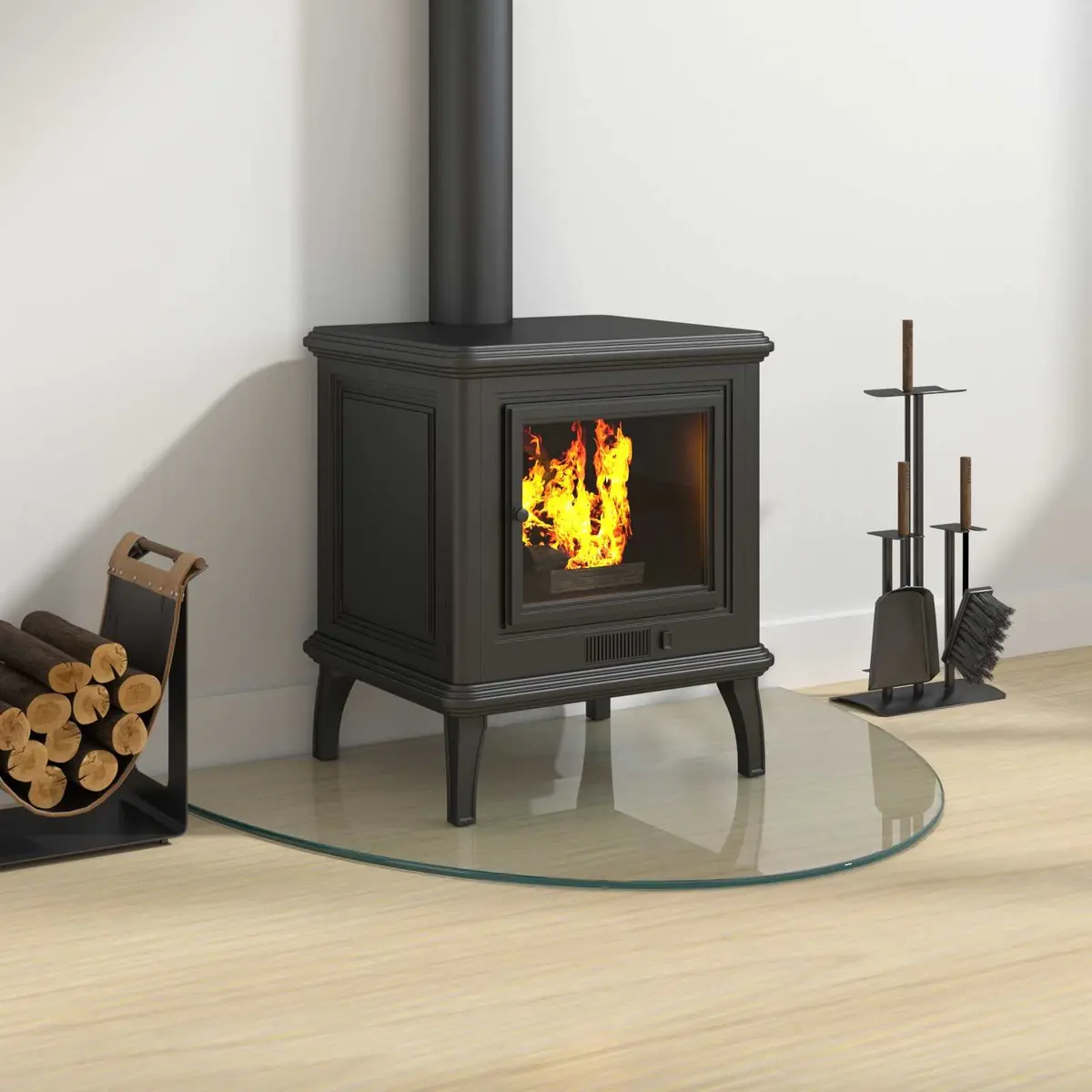 Heat Resistant Tempered Glass Hearth Pad Transparent 800x600mm Floor Protection