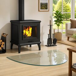 Fireplace Glass Plate Hearth Pad Transparent 800 x 600 mm Heat Resistant Floor