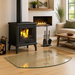 Concise 80 x 60 cm Heat-Resistant Fireplace Glass Plate