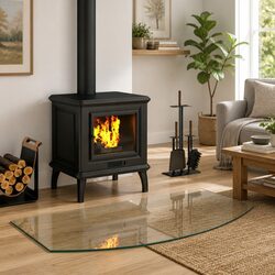 Fireplace Glass Plate Transparent 100 x 50 cm Heat Resistant Tempered Floor