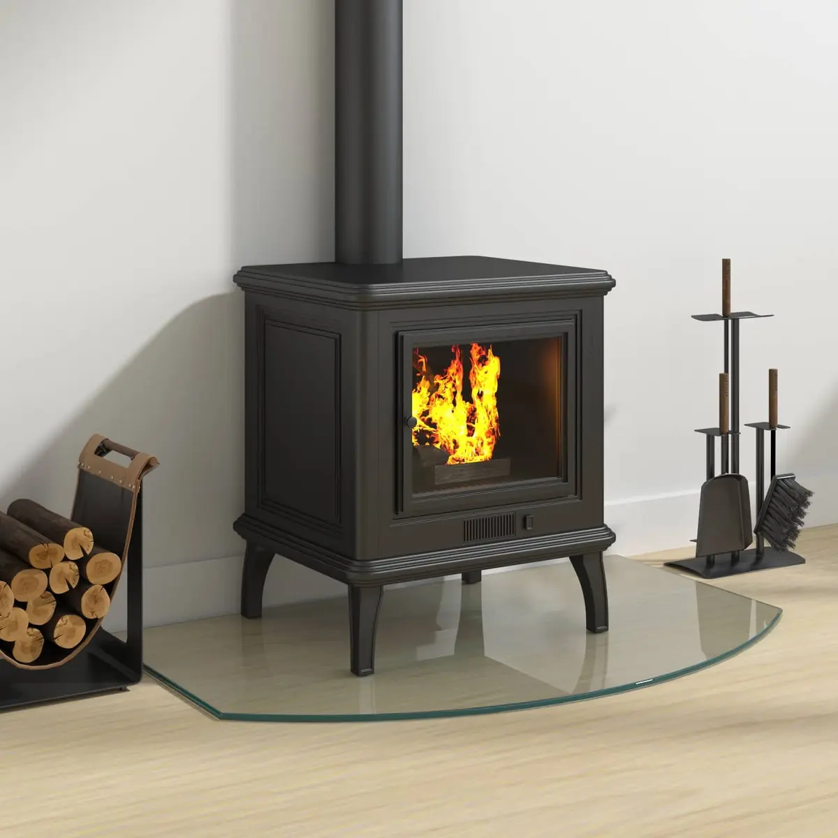 Fireplace Glass Plate Transparent 80 x 50 cm Heat Resistant Tempered Glass Floor Protector