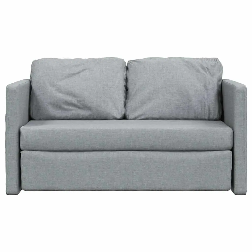 Floor Sofa Bed Grey 2-in-1 Convertible Loveseat Double Bed Fabric Folding