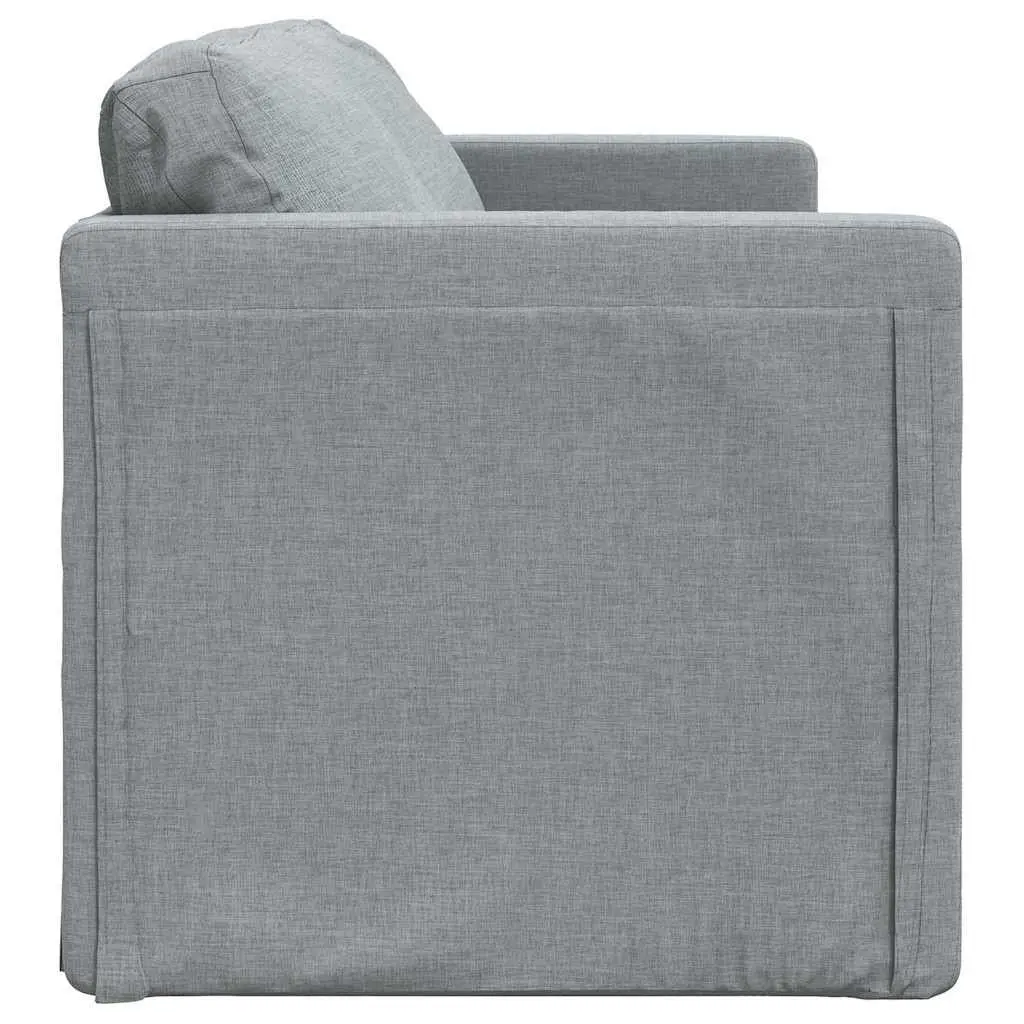 Floor Sofa Bed Grey 2-in-1 Convertible Loveseat Double Bed Fabric Folding