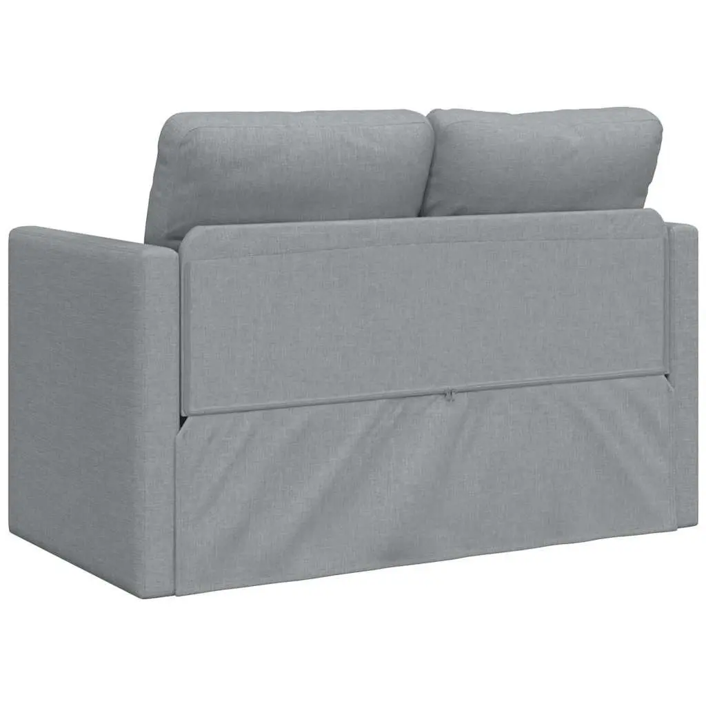 Floor Sofa Bed Grey 2-in-1 Convertible Loveseat Double Bed Fabric Folding