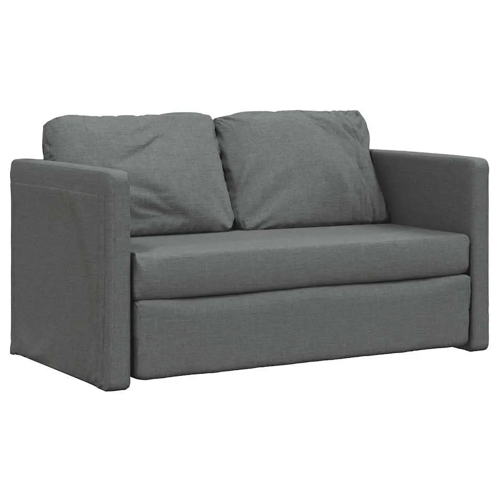 Floor Sofa Bed Dark Grey 2-in-1 Convertible Sleeper Loveseat Folding Guest Bed