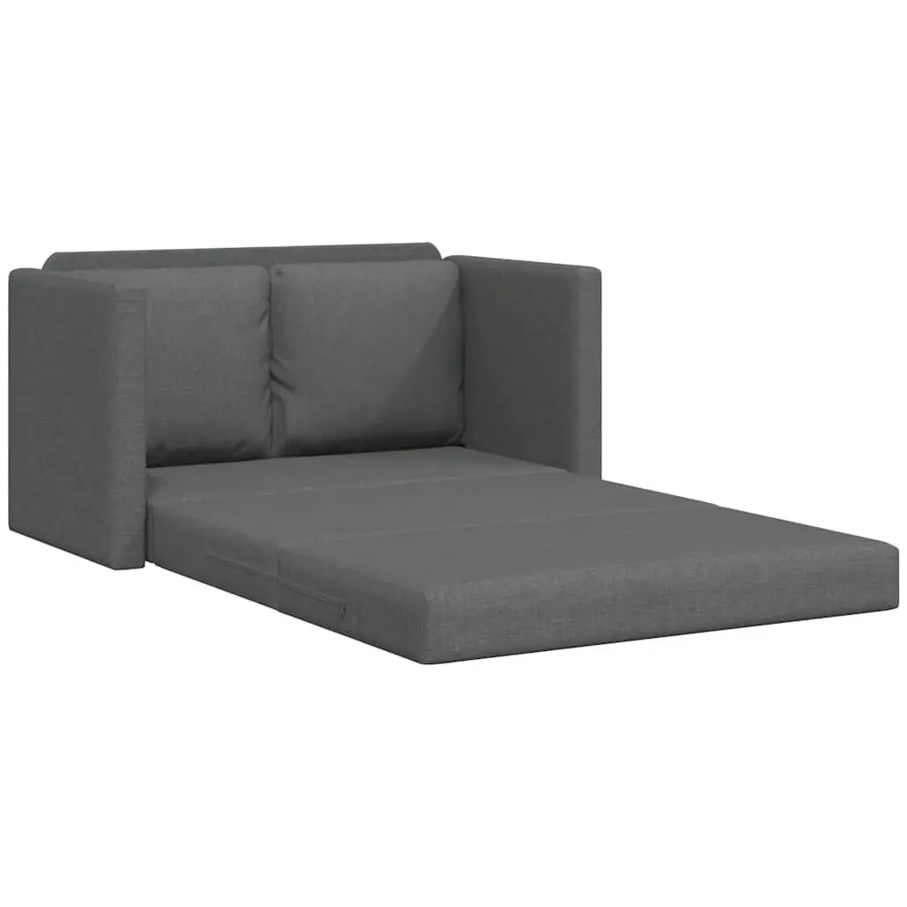 Floor Sofa Bed Dark Grey 2-in-1 Convertible Sleeper Loveseat Folding Guest Bed