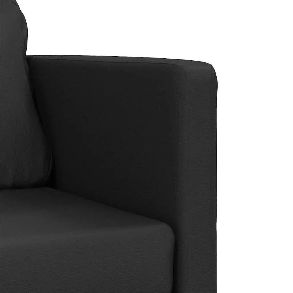 Floor Sofa Bed Black 2-in-1 Convertible Loveseat Double Bed Faux Leather