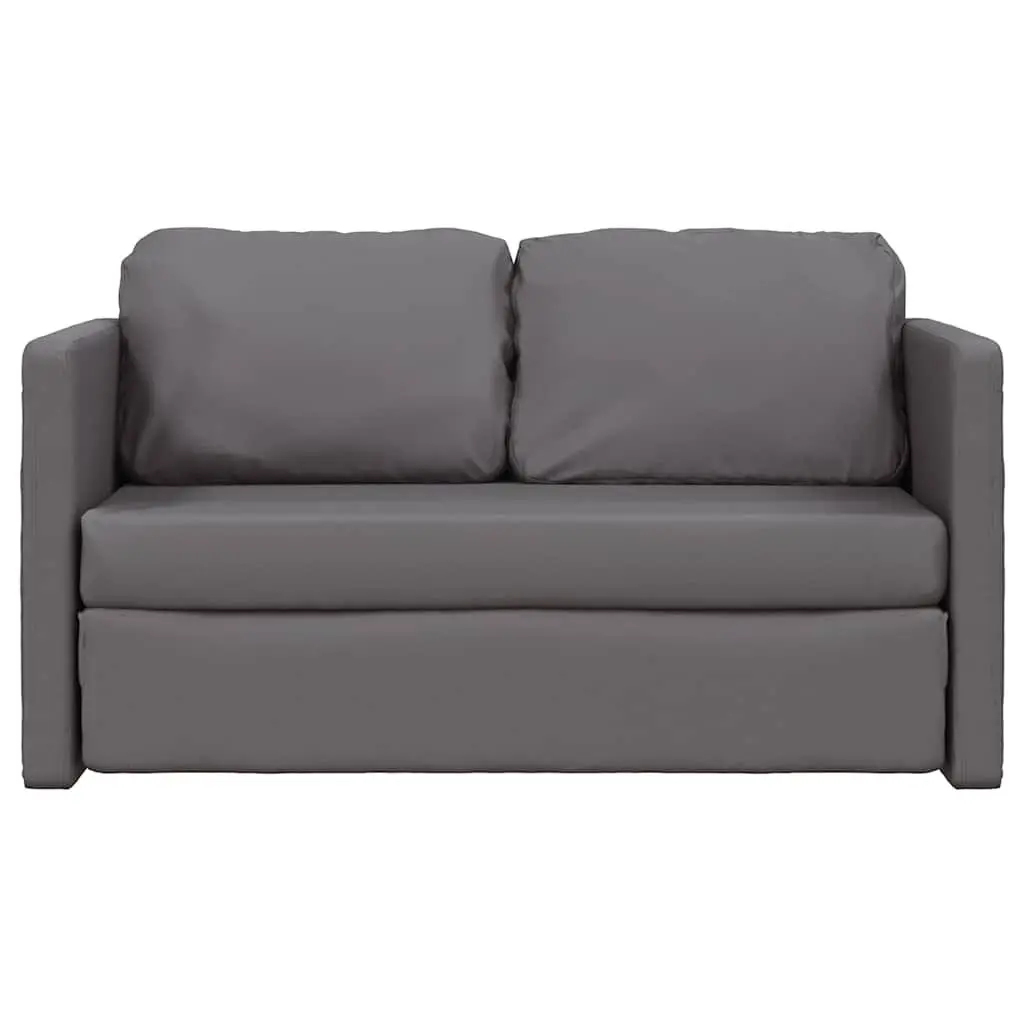 Floor Sofa Bed Grey 2-in-1 Convertible Loveseat Folding Sleeper