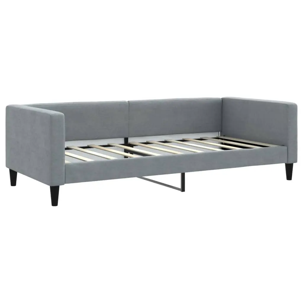 Day Bed Sofa Couch 90x190 cm Fabric Grey Sleeper Guest Bedroom Living Room