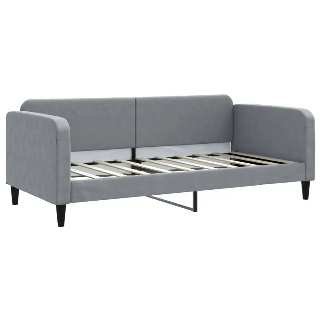 Day Bed Sofa Bed 90x190 cm Grey Fabric Upholstered Modern Guest Sleeping Lounger