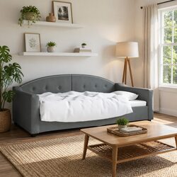 Compact Grey Day Bed Sofa Bed 90x190cm - Stylish & Functional