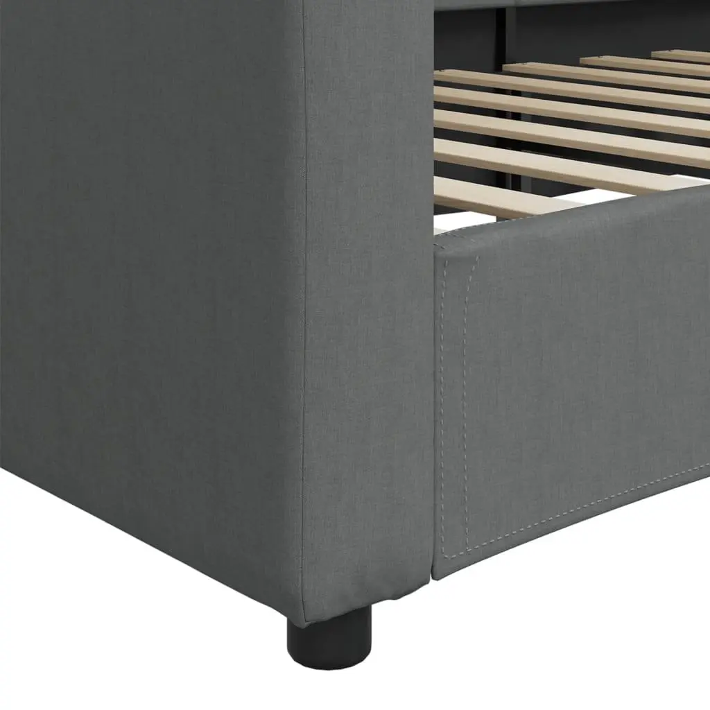 Day Bed Sofa Bed Grey 90x190cm 2-in-1 Guest Bed with Slats Frame
