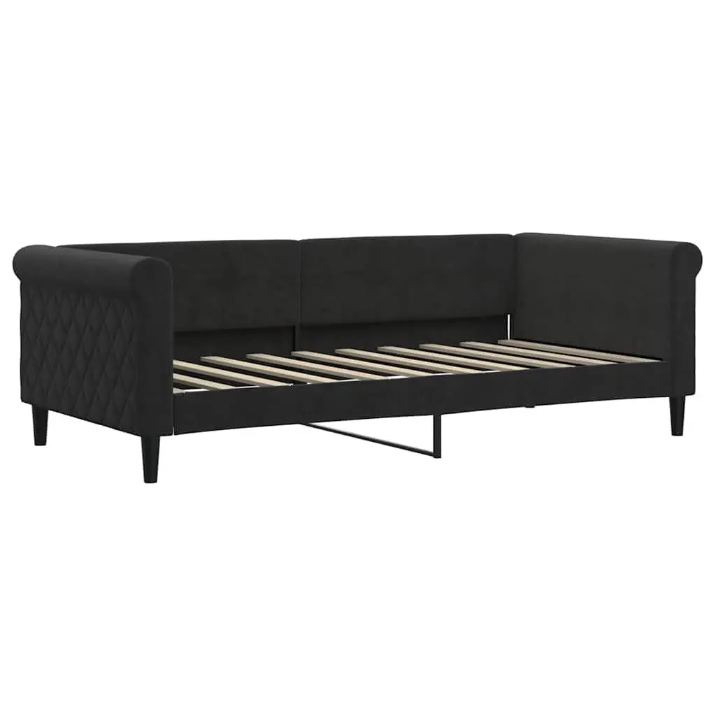 Day Bed Sofa Couch Black Velvet 90x190cm Bedroom Living Room Furniture Sleeper