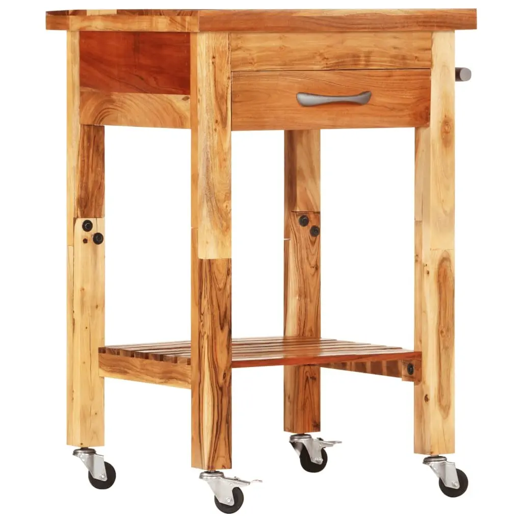 Kitchen Trolley 55x55x89cm with Storage and Towel Rack