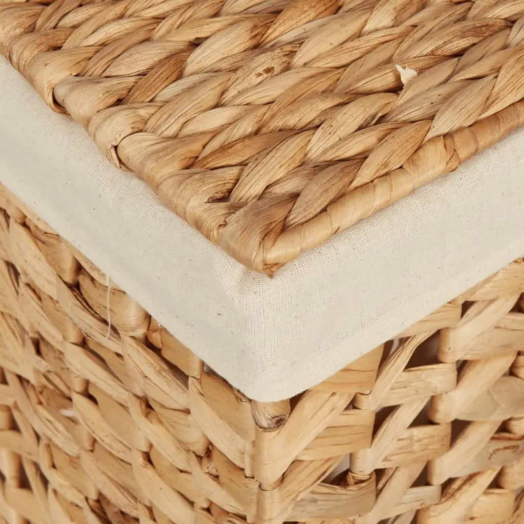 Laundry Baskets Brown 2 pcs Foldable with Lid and Handle