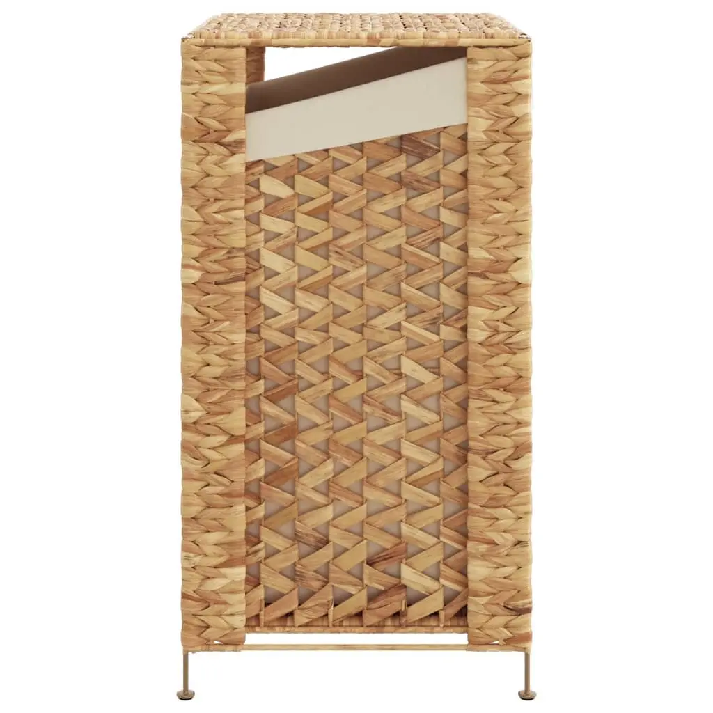Laundry Basket Brown 44x34x64 cm Water Hyacinth Storage Hamper with Lid Handle