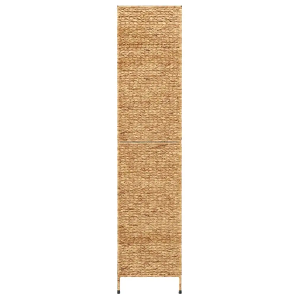 Room Divider Brown 3-Panel Folding Screen Woven Water Hyacinth Privacy Partition