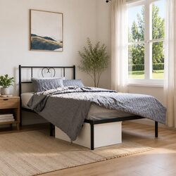 Compact Metal Bed Frame King Single 107x203 cm in Black